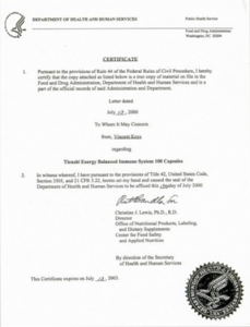 Американский сертификат качества FDA на центрифугу и наборы (пробирки) для плазмотерапии Эндорет 